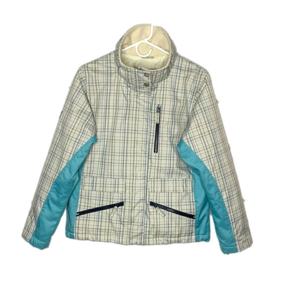 FIVE fifty five Snowboarding Jacket, Girls Size 14, White Plaid. - Picture 1 of 12